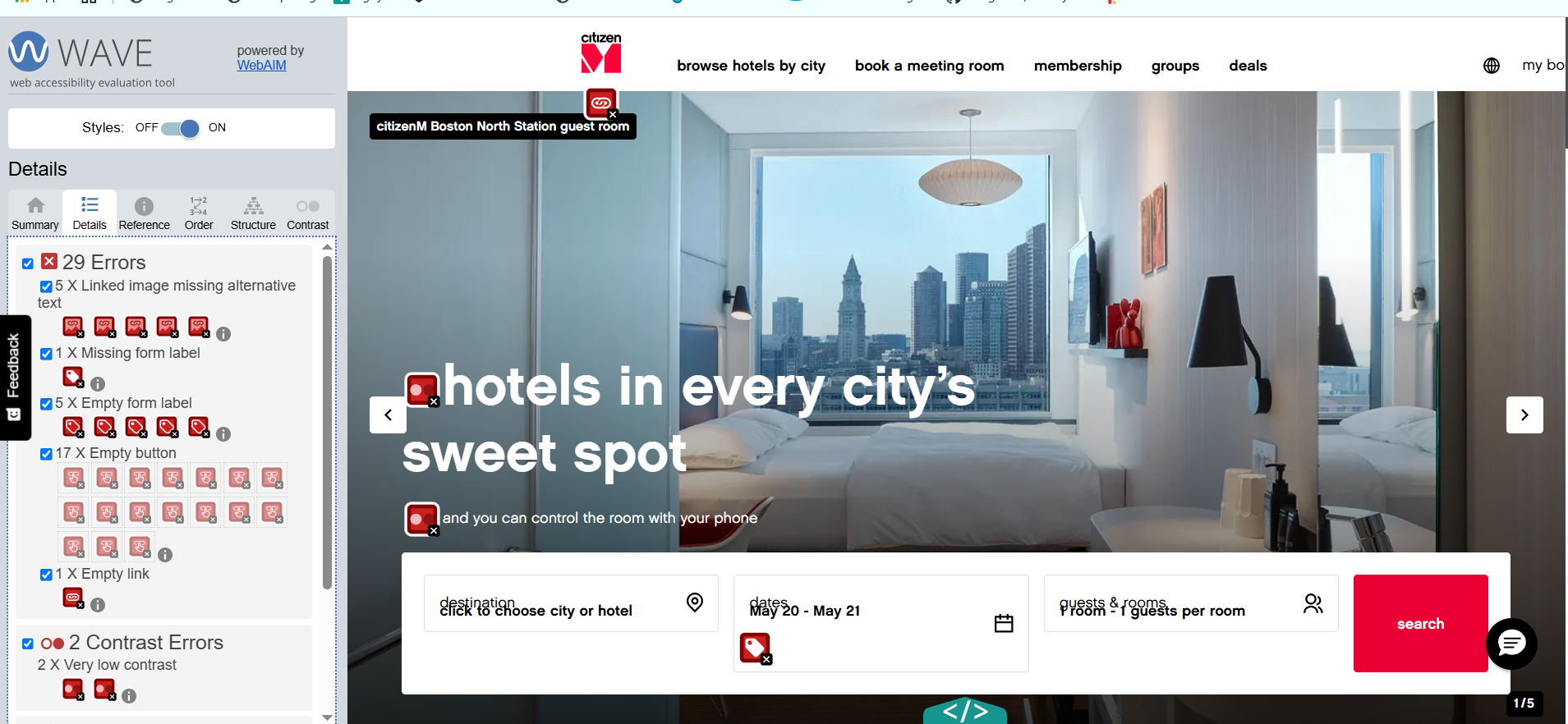 Citizen M Website